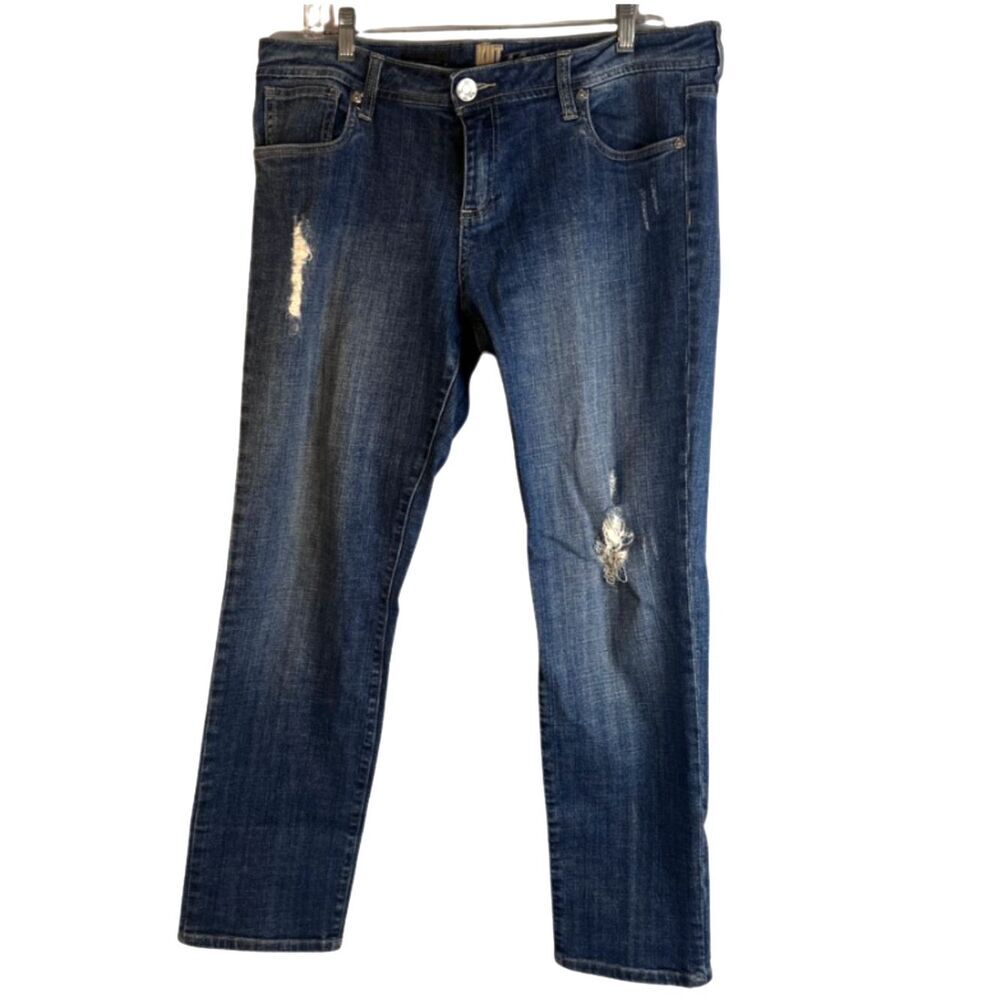 Kut from the Kloth Celine Slouchy Boyfriend Denim Jeans Size 12 Distressed
